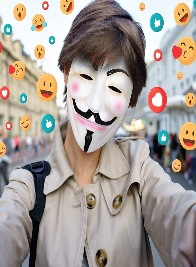 ROCK WORLD قناع وجه روك وورلد - قطعة واحدة | قناع وجه هاكر للأولاد | قناع وجه فيلم V for Vendetta | قناع جاي فوكس | قناع وجه أبيض | قناع تنكري | قناع عيد ميلاد للأولاد | قناع السعادة - Image 3